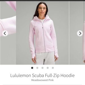 Lululemon Scuba Full Zip Hoodie Meadowsweet Pink Sz 4 Rare